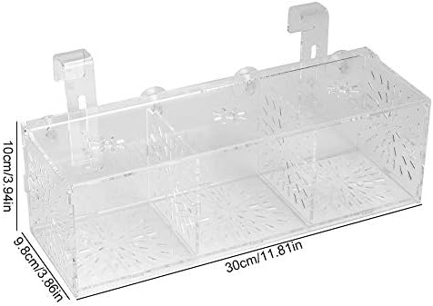 Aquarium Breeder Box, Transparent Acrylic Fish Isolation Box Fish Hatchery Incubator Holder for Newborn Fry Shrimp Guppy (30CM*10CM*10CM)