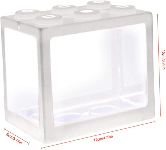 Mini Fish Tank Decorative Stackable Acrylic Small Fish Tank for Office Tea Table Decor Bowls White