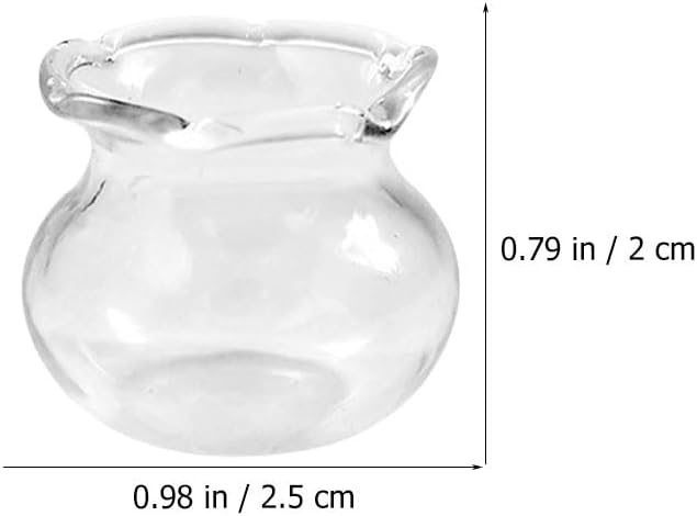 LOGOFUN 12 Pcs Miniature Fish Bowls Simulated Mini Fish Tank Miniature Glass Goldfish Bowl for Mini House Desktop Office Desk Accessories 2.50x2.50x2.00cm/0.98x0.98x0.79in