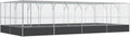 vidaXL Aviary with Extension - Large Galvanized Steel Bird Cage, Parrot/Bird Aviary, Small Animal Housing, 327.6"x163"x83.5", Lockable Door, Silver and Anthracite