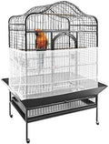 SIMENA Bird Cage Seed Catcher, Skirt for Cages, Nylon Mesh Cage Liners for Large Cages, Elastic and Easy Cleaning Cage Cover, Suitable for Most Cage Shapes (White 59-79 inch)