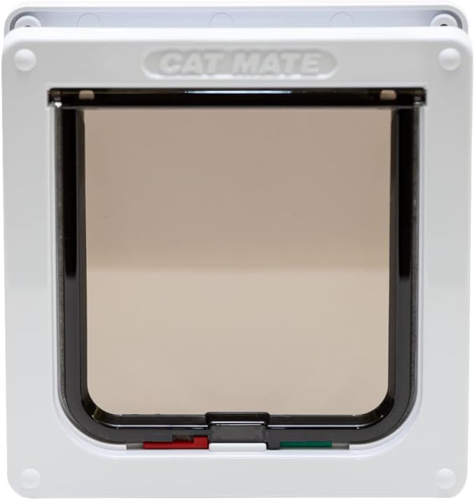 Cat Mate 4-Way-Locking Cat Flap with Door Liner to 2" (235) - Secure Lockable Door for Small to Medium Sized Cats, for UPVC, Wood and Wall, White