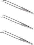 3pcs Curved Tip Aquatic Plant Tweezers Stainless Steel Tongs for Fish Tank Plants Ergonomic Design for Easy Trimming Tool for Aquarists