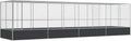 vidaXL Aviary with Extension 327.6"x81.5"x83.5" Galvanized Steel - Spacious Bird Cage/Small Animal Enclosure, Silver/Anthracite