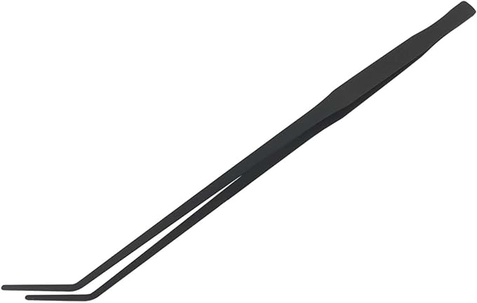 Aquarium Long Tweezers Fish Feeding Tongs Straight and Curved Tweezers for Fish Tank Aquatic Plants, 38CM Feeding Tongs for Hold, Lizards, Bearded Dragon (Black, One Size)