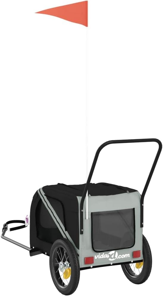 Pet Bike Trailer for Small Dogs, Durable Oxford Fabric with Weatherproof & Scratch-Resistant Design, Zippered Doors and Mesh Windows for Safe Outdoor Rides