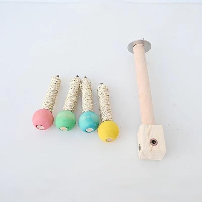 Parrot Spinner Toy，Rotating windmillself Fun Toy Grinds Teeth, Puzzle Aerial Stand Suitable for Small and Medium-Sized Parrots Such as Xuanfeng, Mudan, and Tiger Skin