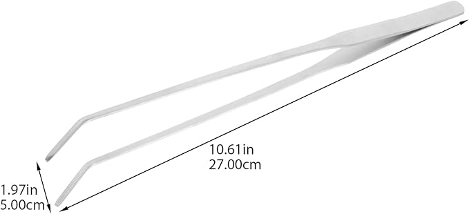 Mipcase 2pcs Stainless Steel Aquarium Plant Tweezers Curved and Straight Design for Easy Aquatic Pruning and Water Planting Fish Tanks