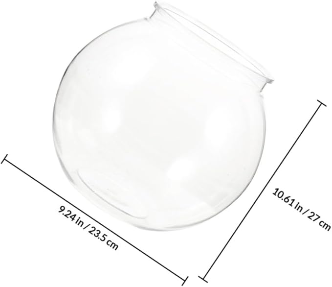 Beaupretty Small Round Fish Bowl Plastic Desktop Fish Tank for Home Office Tabletop Goldfish Aquarium Holder Large 26cm Aquarium