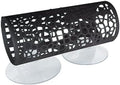 Betta Fish Hammock with Suction Cup - Plastic Aquarium Hideout & Resting Leaf for Betta Fish Tank, Decorative Shelter to Reduce Stress, Easy to Install (Black)