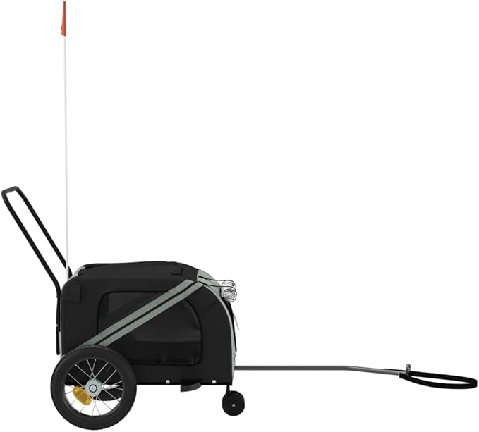 Pet Bike Trailer for Small Dogs, Durable Oxford Fabric with Weatherproof & Scratch-Resistant Design, Zippered Doors and Mesh Windows for Safe Outdoor Rides