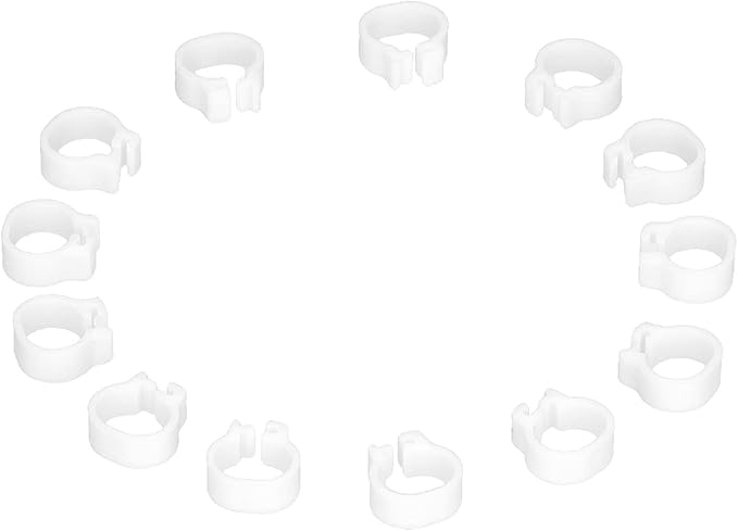 100PCS S Leg Rings, 8mm Pigeons Identification Poultry Plastic Bird Foot Clip Pool Vacuum Hoses Bands No Words SuppliesOrange Health Supplies Band for Identify Orange (White)