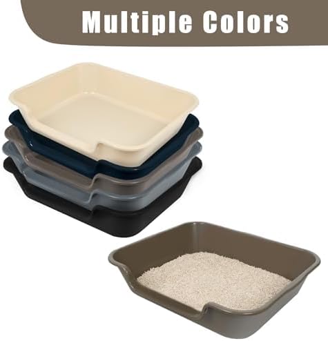 1 Pack Extra Large Dog Litter Box Pan Tray (ABS Material), Low Entry Jumbo Senior Litter Boxes for Multiple Kitten Big Cats, Pet Safe Indoor Dog Potty (White, 24" L x 20" W)