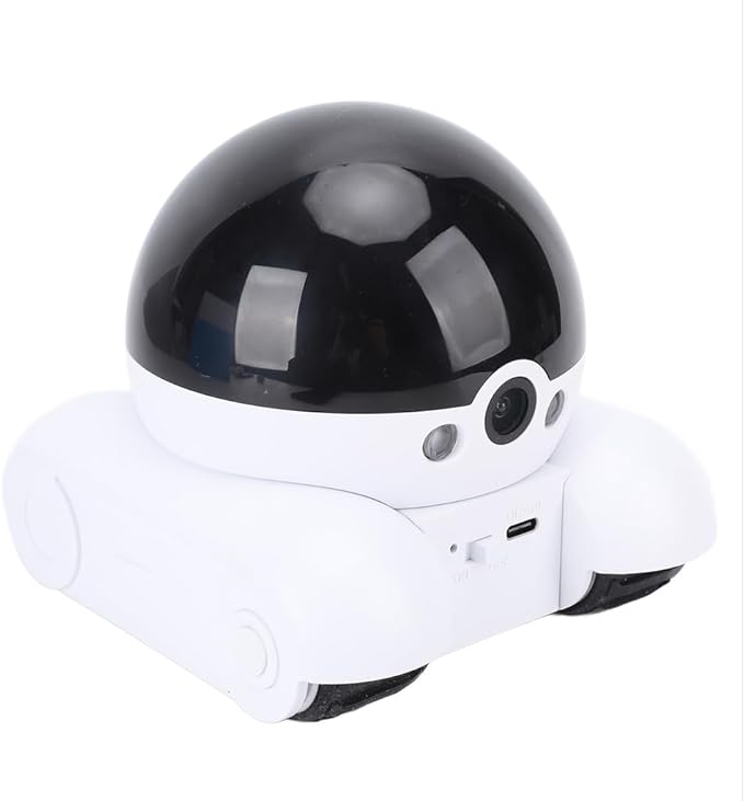 Diyeeni Mini 1080P Camera Robot, Movable Pet Cameras Indoor with Dual Lens, WiFi Home Security Camera, 2-Way Audio, Motion Detection, Phone App Control, Battery Powered