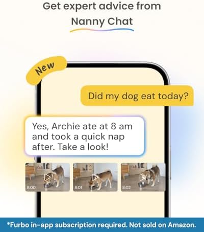 Furbo 360° Dog Camera + Mini [New Subscription Required at Setup] 2-Camera Bundle Nanny Pro Subscription: Dog Safety & Home Security Alerts, Pet Camera with Speaker, Phone App & Night Vision