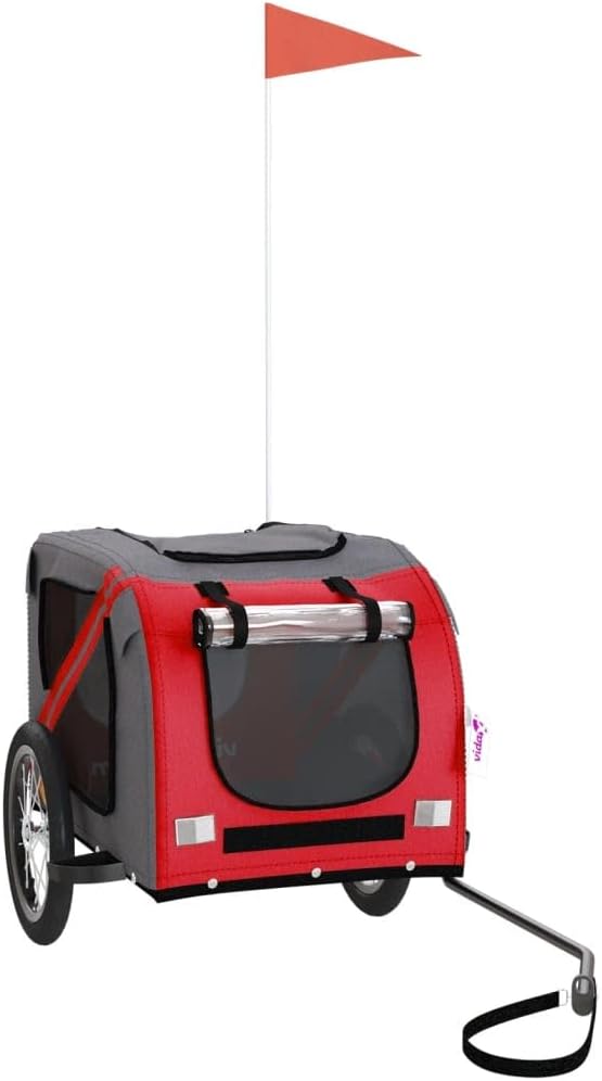 Pet Bike Trailer for Small Dogs, Durable Oxford Fabric with Weatherproof & Scratch-Resistant Design, Zippered Doors and Mesh Windows for Safe Outdoor Rides