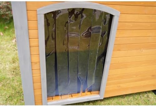 44.48" Large Dog House Winter Warm Outdoor Weatherproof Dog Houses for Large Dogs Outside Dog House Doghouse Wooden Dog Kennel