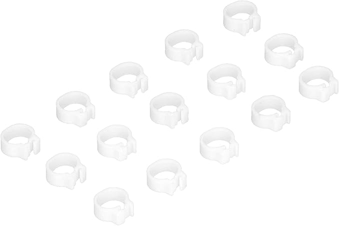 100PCS S Leg Rings, 8mm Pigeons Identification Poultry Plastic Bird Foot Clip Pool Vacuum Hoses Bands No Words SuppliesOrange Health Supplies Band for Identify Orange (White)