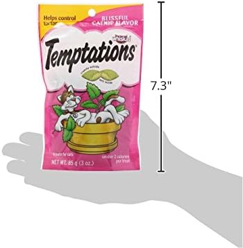 Temptations Cat Treats, Classic Crunchy and Soft Cat Treats, Blissful Catnip Flavor, Catnip Treats, 3 oz. Pouch (Pack of 12)