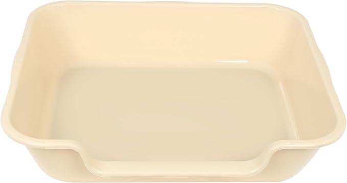 2 Pack Extra Large Dog Litter Box Pan Tray (ABS Material), Low Entry Jumbo Senior Litter Boxes for Multiple Kitten Big Cats, Pet Safe Indoor Dog Potty (Sandbeach, 24" L x 20" W)