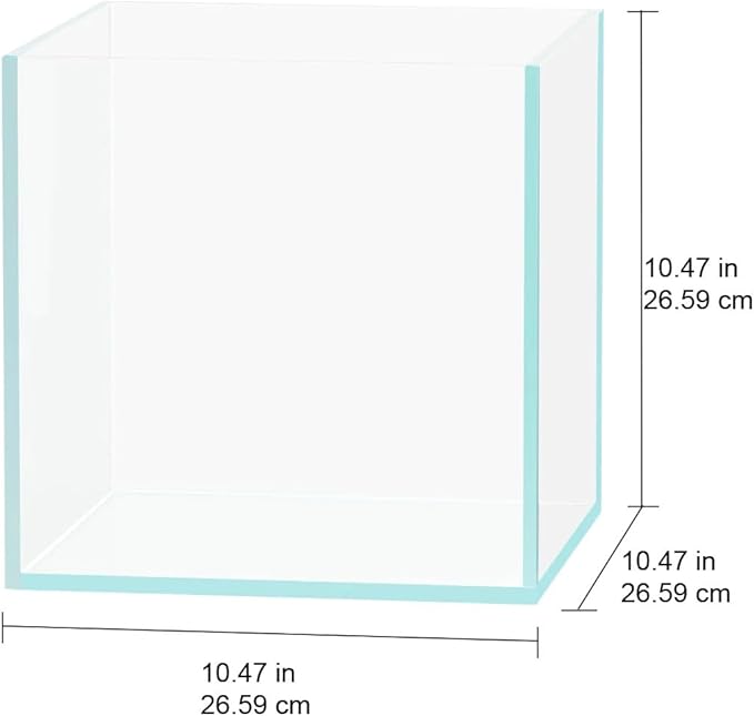 Lifegard Aquariums - 5 Gallon Cube Low Iron Ultra Clear Glass Tank 5mm - 10.47''x10.9''x10.9''