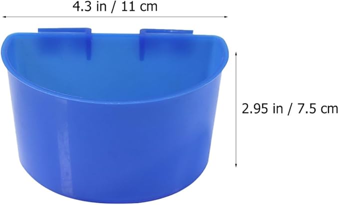 Luxshiny 8pcs Large and Blue Parrot Feeding Cups with Hanging Slot Plastic Bird Feeding and Watering Supplies for Cage Use Bird Cage Accessories for Parrots and Small
