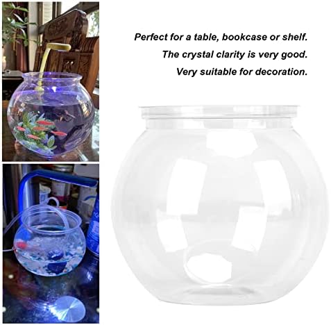 Mini Transparent Plastic Fish Bowl, Decorative Betta Fish Plant, Desktop Bookshelf Aquarium, Small Size