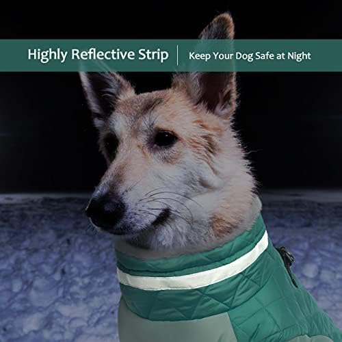 Lelepet Dog Coat Warm Dog Winter Coat Waterproof Dogs Jacket with Harness Built in Reflective Pet Fleece Vest Zip-Up Cold Weather Coats for Small Dogs Turtleneck Windproof Coats Yorkie Mint Green S
