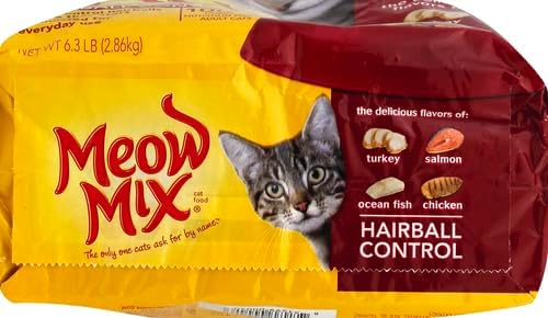 Meow Mix Hairball Control Dry Cat Food | 6.3 Pound | Pack of 2