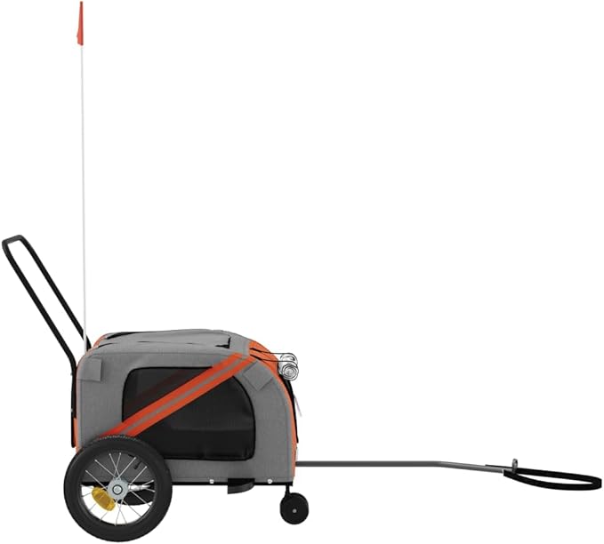 Pet Bike Trailer for Small Dogs, Durable Oxford Fabric with Weatherproof & Scratch-Resistant Design, Zippered Doors and Mesh Windows for Safe Outdoor Rides