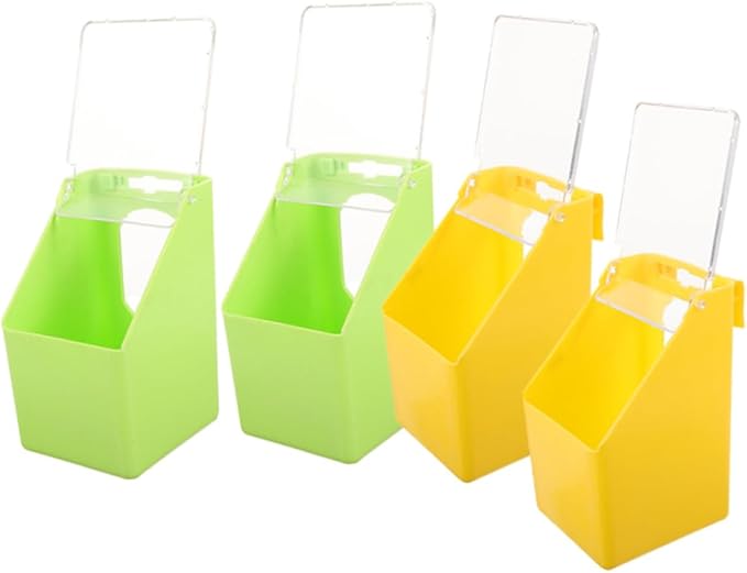 BESPORTBLE 4pcs Pigeon Feeder Bird Cage Feeder Watering Supplies Parrot Feeding Box