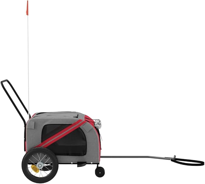 Pet Bike Trailer for Small Dogs, Durable Oxford Fabric with Weatherproof & Scratch-Resistant Design, Zippered Doors and Mesh Windows for Safe Outdoor Rides