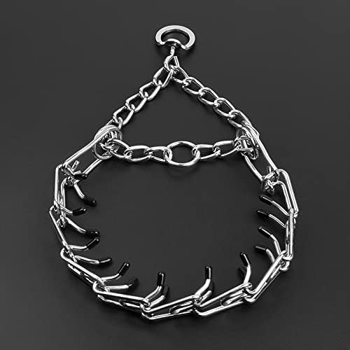 CBBPET Dog Prong Collar, Adjustable Dog Training Collar with Quick Release Buckle for Small Medium Large Dogs (Silver, XL /4.0mmNeck: 20"-23'' Weight:90 lbs)
