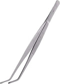 YNR Reptiles Feeding Tongs Tweezers Hospitals Aquarium Fish Tank Tools Aquatic Metal Stainless Steel (Curved, 11 Inches)