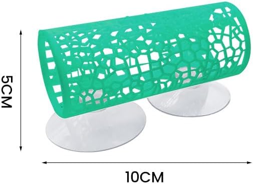 Betta Fish Hammock with Suction Cup - Plastic Aquarium Hideout & Resting Leaf for Betta Fish Tank, Decorative Shelter to Reduce Stress, Easy to Install (Green)