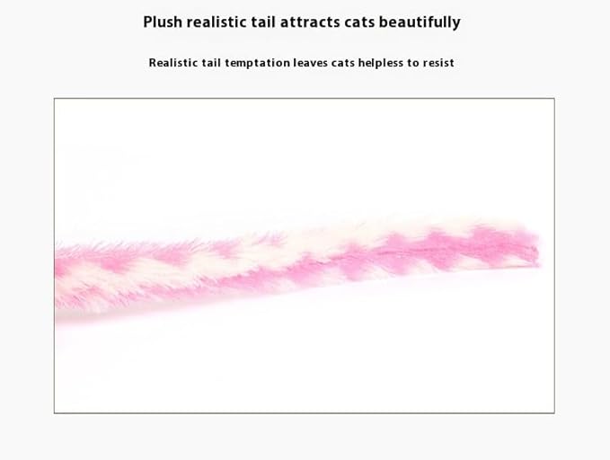 Catnip Mouse Toy, Long Tail Plush Mice for Cats, Interactive Hunting Toy for Indoor Cats, Colorful Soft Cat Toy with Catnip Inside (Pink)