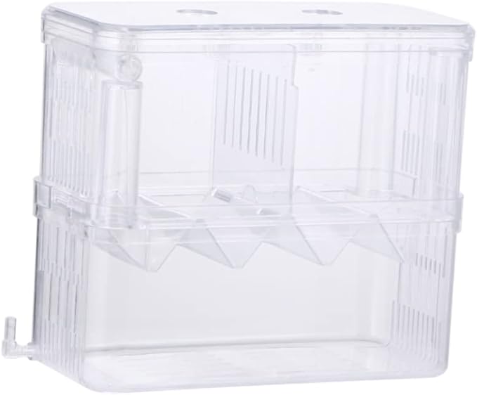 HANABASS Transparent Double Functional Hatching Box for Betta Fish Multi Purpose Fish Breeding Tank with High Survival Rate Easy to Clean Durable Design for Aquatic Habitats