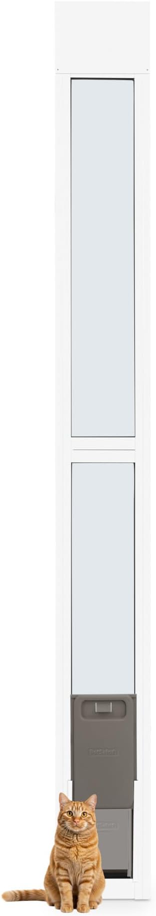 PetSafe 2-Piece Sliding Glass Pet Door - No-Cut DIY Install Doggy Door for Renters - Aluminum Frame - Adjustable Height 75 7/8" to 81" - Ideal for Small Dogs Up to 15 lbs