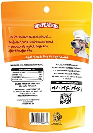 Beefeaters Duck Jerky Strips for Dogs, 8oz – Dog Treat. Oven-Baked, High Protein, Low Fat, No Corn, Soy, or Wheat, Ideal for Training (Pack of 2)