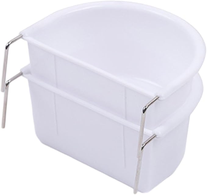 2Pcs Bird Feeding Dish Sturdy Hanging Feeding Bowl Easy to Install Bird Food Tray Bird Cage Accessories for Conures Lovebirds, 10.9cmx9.8cmx5.4cm, Optional