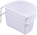 2 Pieces Bird Feeding Dish Parrot Cage Feeder, Feeding Bowl, Cage Bowl Bird Food Tray Sturdy for Conures Budgie Small Animals, 10.9cmx9.8cmx5.4cm