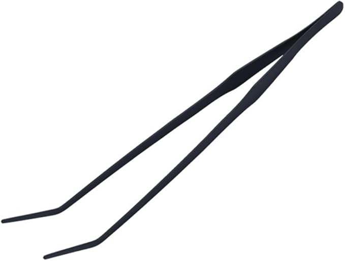 SagaSave Aquarium Tweezers Stainless Steels Feeding Tongs Extra Long 15 inches Aquarium Feeding Tool for Snakes, Lizards, Spiders, Frogs, Scorpions Feeder(Curved Jaw)
