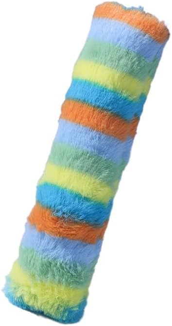 Rainbow Plush Cat Kicker Toy, Interactive Long Pillow for Cats with Catnip and Squeaker, Soft Chew Toy for Boredom Relief and Playtime (A03)