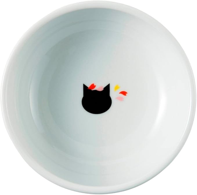 Necoichi Raised Cat Food Bowl – Ceramic Elevated Cat Bowl for Whisker & Neck Fatigue, Dishwasher Microwave Safe – Non-Slip & Anti Vomiting Ergonomic Design (Sakura Floral, Large, 2-Cup Capacity)