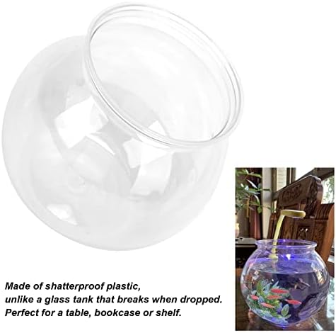 Mini Transparent Plastic Fish Bowl, Decorative Betta Fish Plant, Desktop Bookshelf Aquarium, Small Size