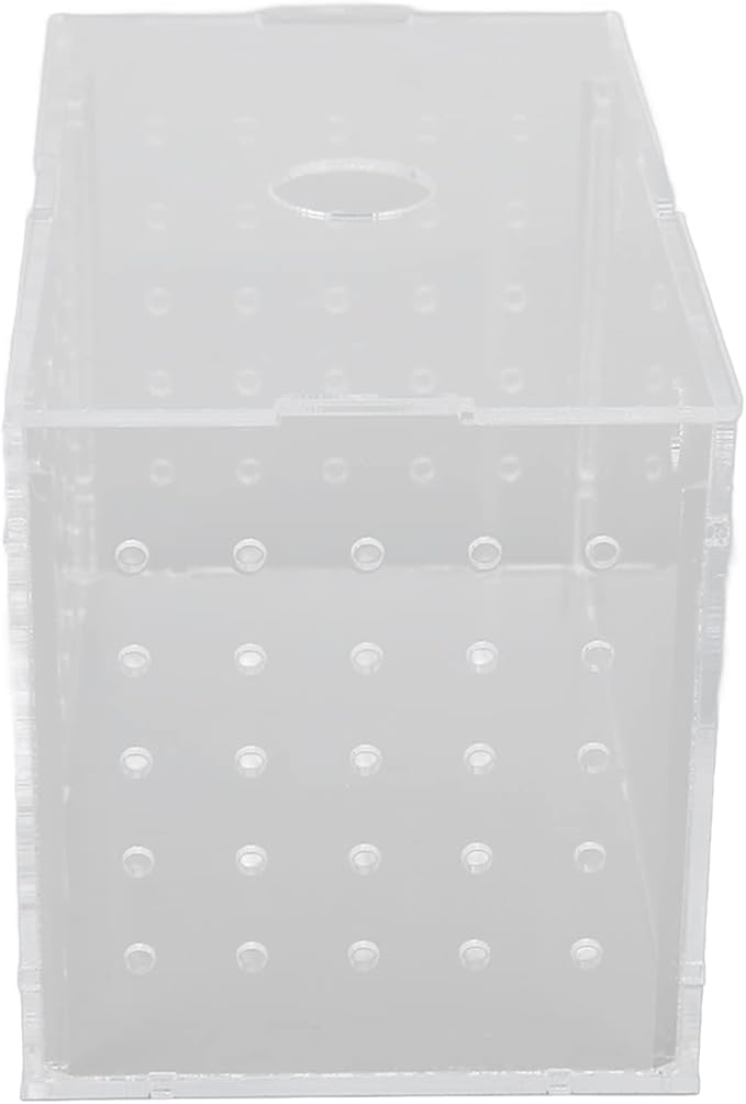 Fish Breeder Box, High Transparency Acrylic Hatchery Incubator Tank, Aquarium Fish Breeding Box with Suction Cups, Isolation Box for Baby Fishes Shrimp Clownfish, Easy to Observe a (14 * 8 * 9CM)