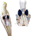 Bird Flight Suits Diapers, Parrot Diapers for Monk Parakeets, Cockatiels, Parrot Clothes Costume, Bird Training Nappy Suit Liners Clothes (Large,Navy)