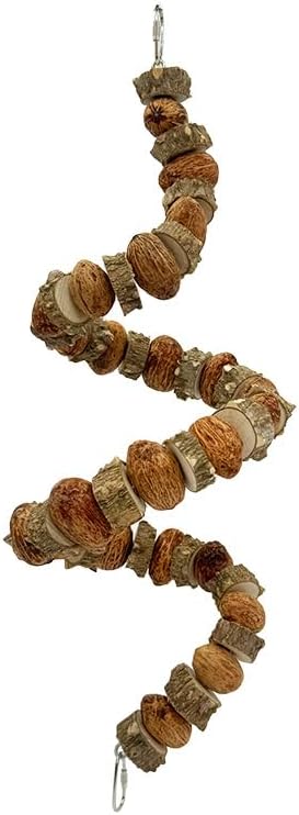 39 Inch Large Bird Toy - Natural Prickly Ash & Mango Wood Parrot Chew Toy for Foraging Enrichment - Hanging Cage Toy for Macaw, African Grey, Cockatoo, Amazon, Conure