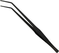 15 Inch Black Curved Aquarium Tweezers Stainless Steel With Rust Proof Carbonized Coating Reptile Feeding Tongs For Aquatic Plants Lizards Spiders Snakes Geckos