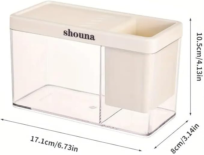 Mini Betta Fish Aquarium - 0.2 Gallon Plastic Tank, Desktop Office Small Fish Tank - Pen Holder Storage, Create Different Desktop Landscape (White)